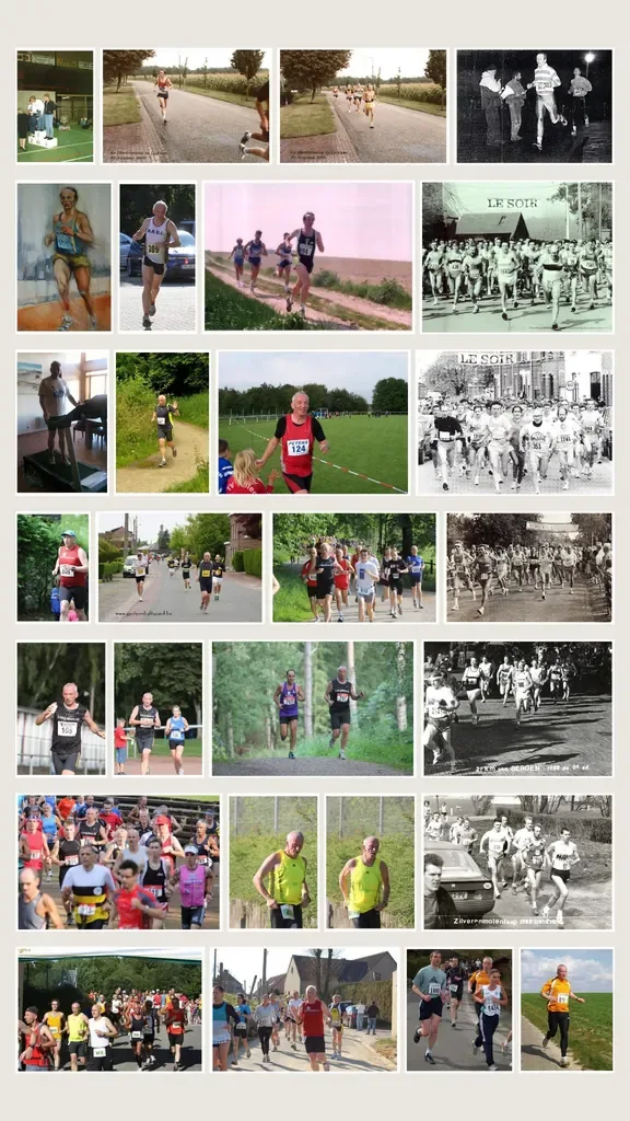 Collage van hardloopoto's
